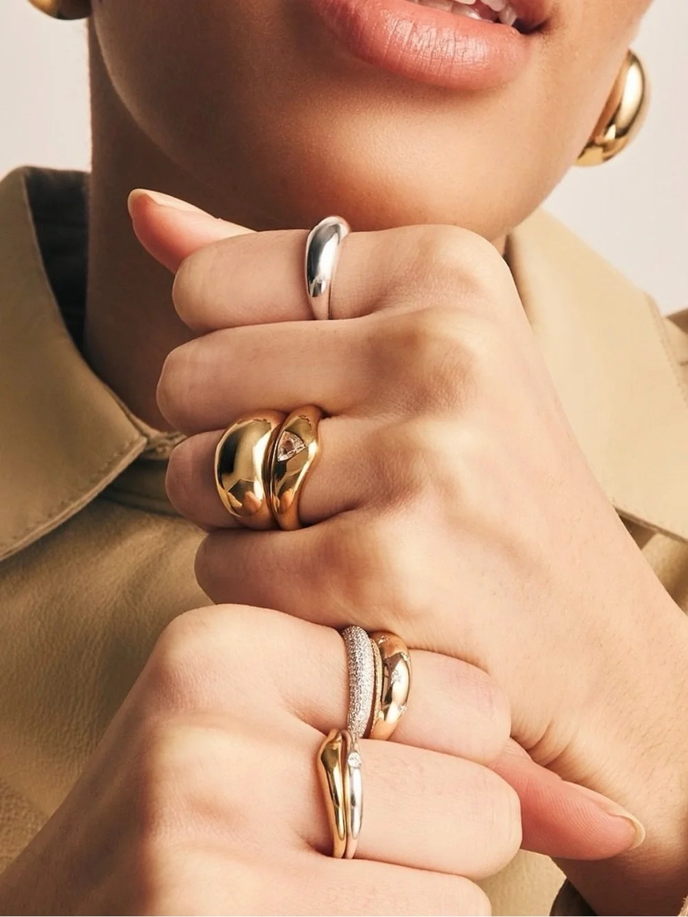 Mejuri | Ring | Mejuri Pave Diamond Thin Dome Ring with Natural Diamond